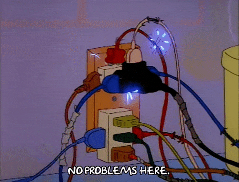 A circuit with to many appliances plugged in