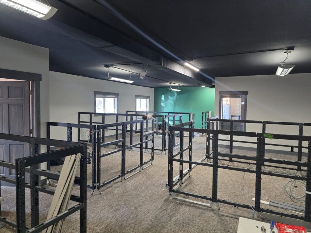 Commercial Office space and cubicles undergoing an electrical remodel fort collins