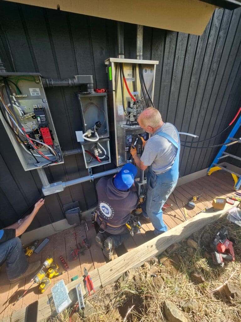 Fort Collins electricians midway through a panel change