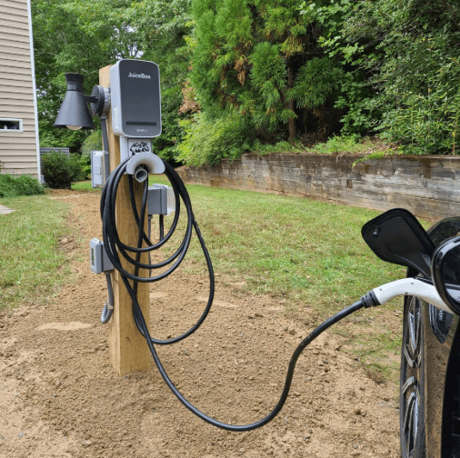 Outdoor EV Charger install