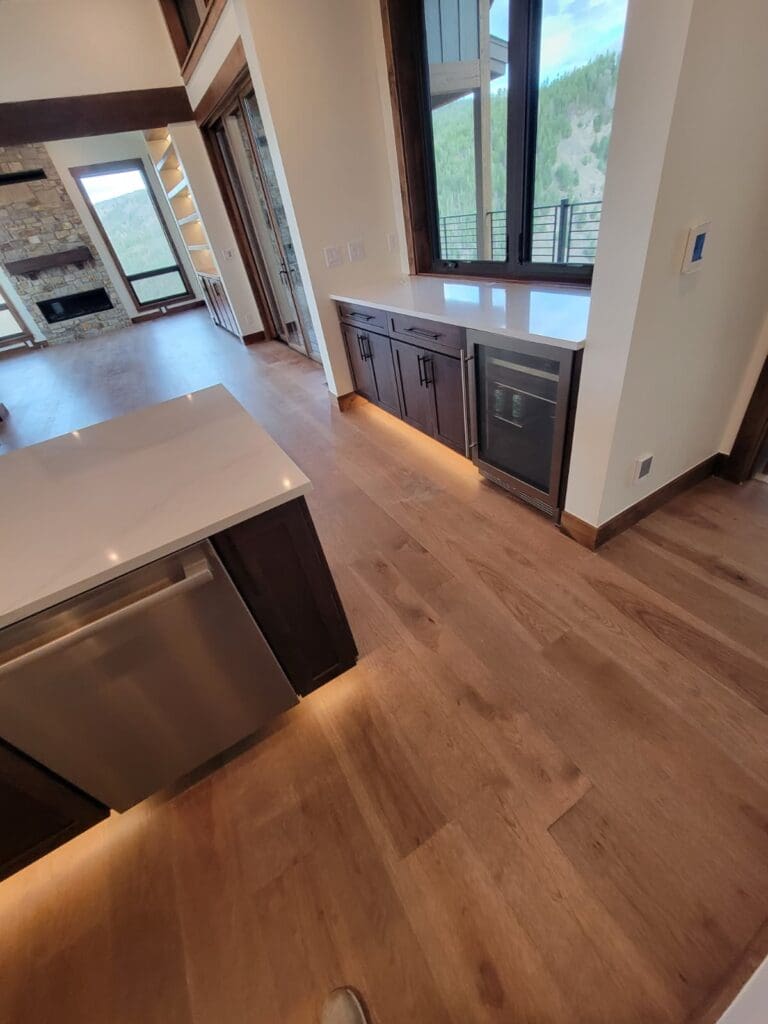 Remodeled kitchen with toe kick lighting install